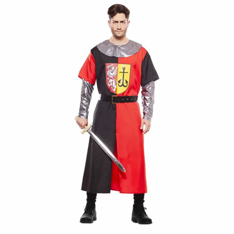 Disfressa de Creuat Medieval Negre i Vermell Adult