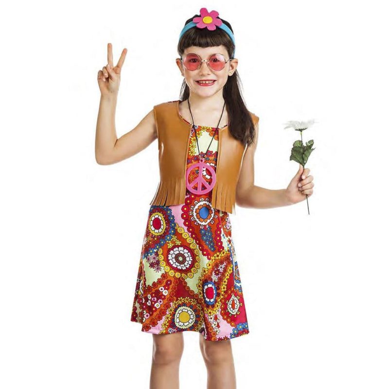 Disfressa de Hippie Marró Nena 3 a 4 Anys